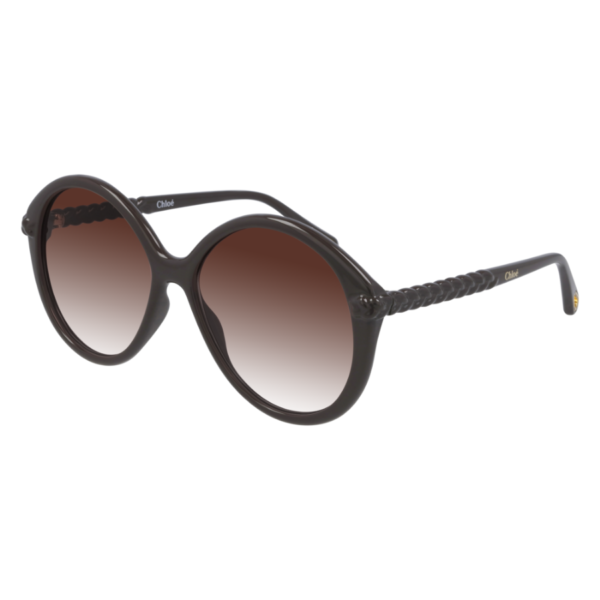 Chloe Vintage Brown Round Sunglasses product shot front side view