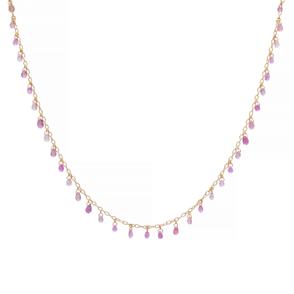Pink Tourmaline Briolettes Necklace