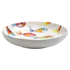 Pesci Colorati Shallow Bowl product shot side view