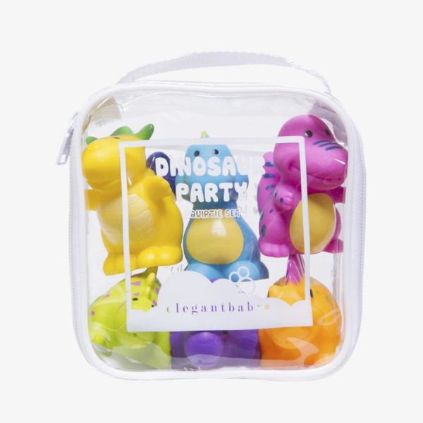 Dinosaur Party Squirtie Bath Toys product shot packaging