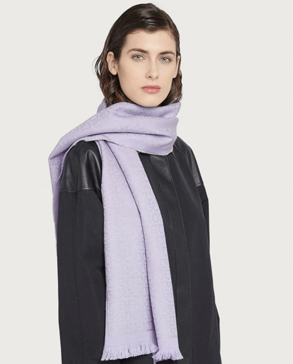 The Gancini Scarf in Grey and Purple