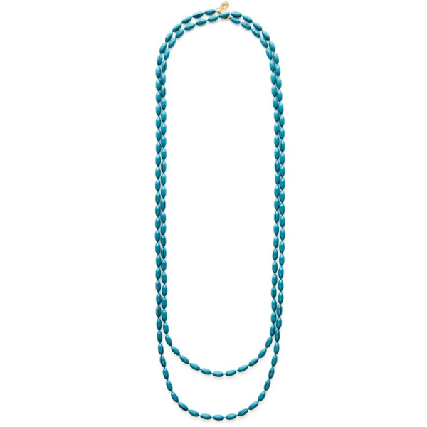Teal Rice Bead Necklace