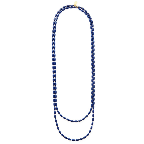True Navy Rice Bead Necklace