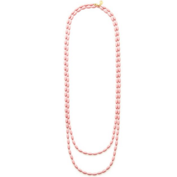 Pink Rice Bead Necklace