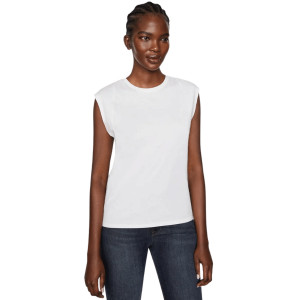 Le Mid Rise Muscle Tee in Blanc