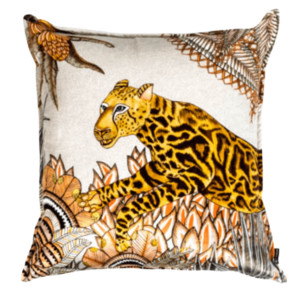 Sable Cheetah Kings Forest Velvet Magnolia Pillow