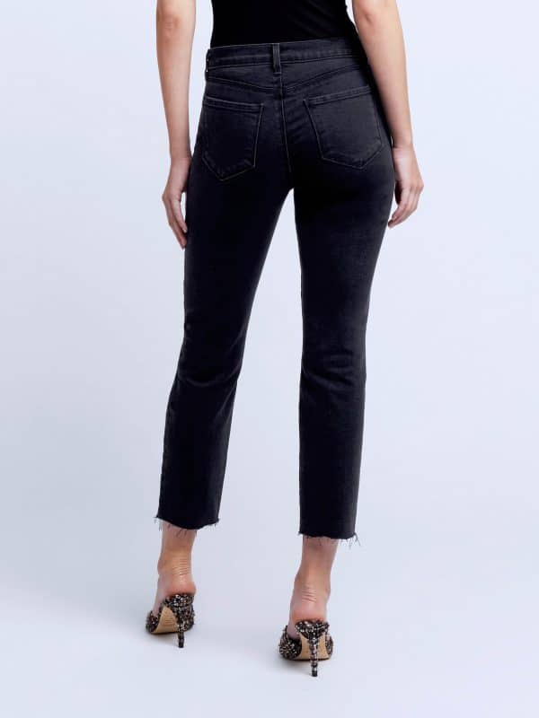 Sada High Rise Crop Slim Jean in Washed Black