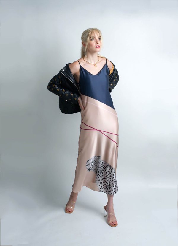 Cheetah Silk Slip Dress
