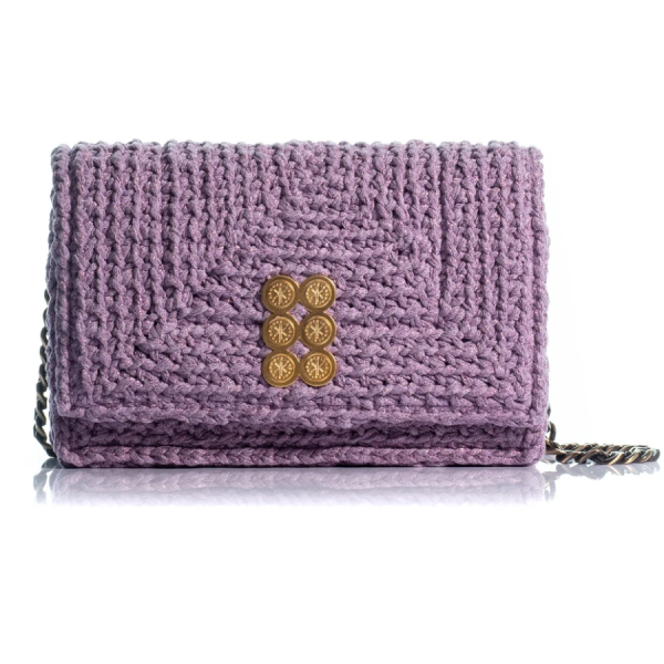 Crochet Bag in Lilac Sparkle