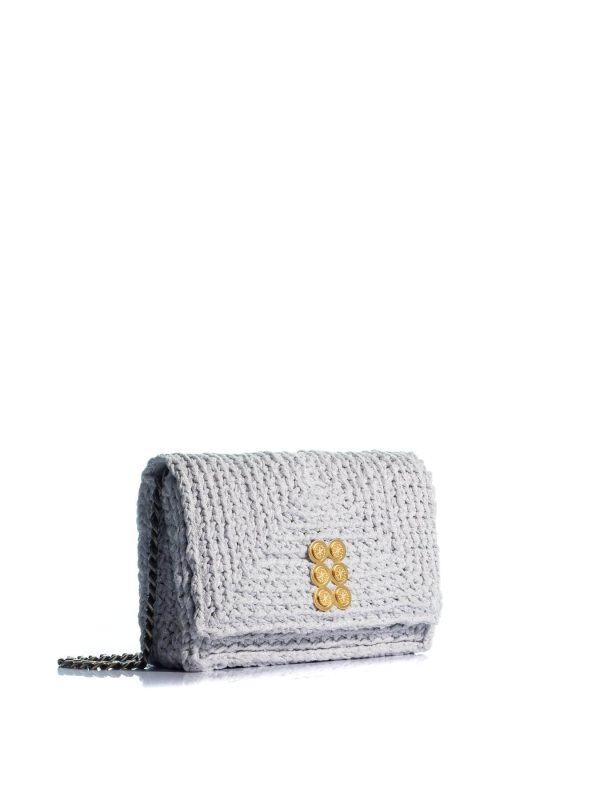Crochet Bag in Silver Sparkle