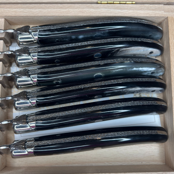 Set of 6 - Black Horn Knives