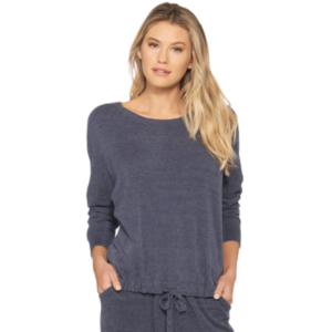 Cozychic Ultra Lite Slouchy Pullover in Pacific Blue
