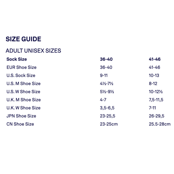 Happy Socks Size Guide