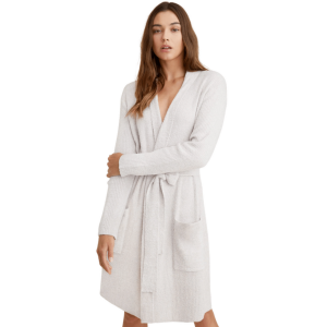 Cozy Chic Lite Heathered Robe in Silver Pearl