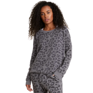 Cozychic Slouchy Barefoot in the Wild Pullover in Graphite