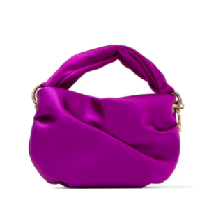 BONNY Pink-Violet Satin Bag with Twisted Handle
