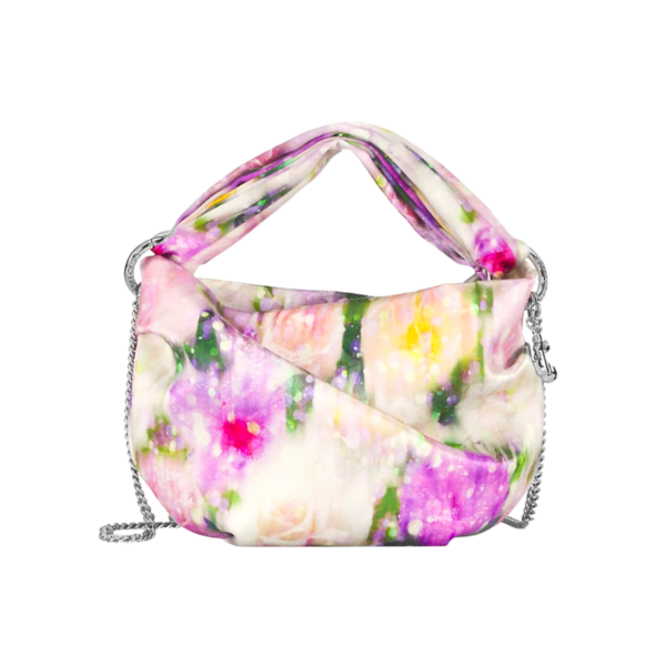 BONNY Floral Satin Bag with Twisted Handle