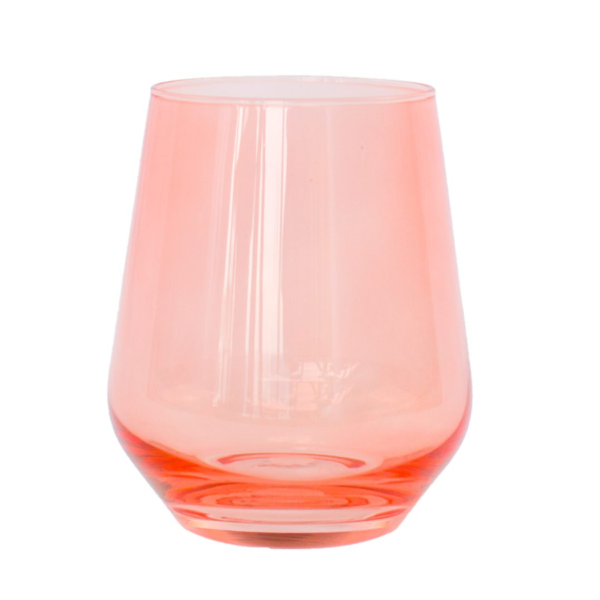Coral Peach Pink Stemless