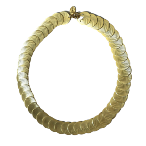 Gold Deco Serpentine Collar Necklace