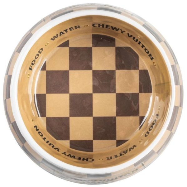 Checker Chewy Vuiton Bowl - Medium