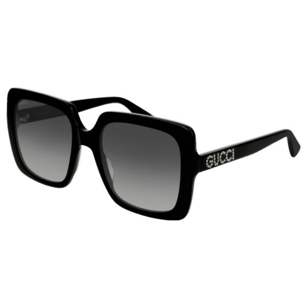 Black Square Sunglasses With Crystals