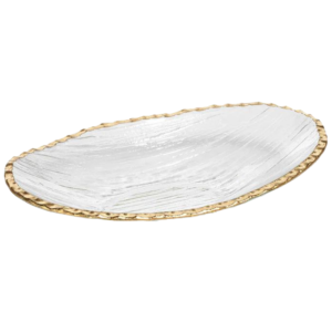 Textured Bowl with Gold Rim Large