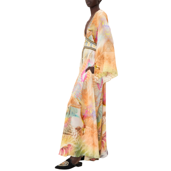 Kimono Sleeve Dress With Shirring Detail