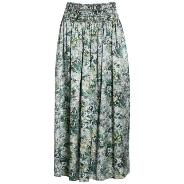 Painted Floral Smocked Skirt
