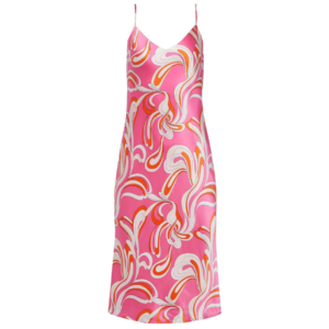 Jodie V-Neck Slip Dress in Abstract Swirl