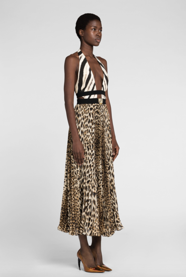 Zebra and Tiger Print Long Dress