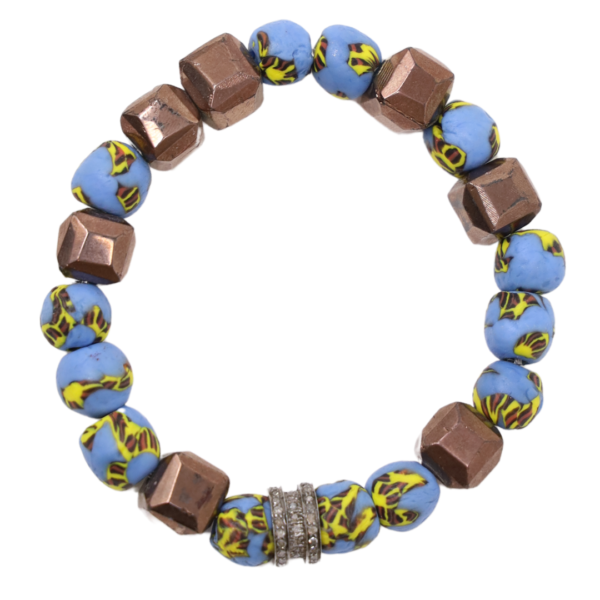 Blue African Beads Bracelet