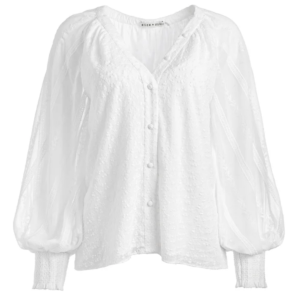 LANG EMBROIDERED BUTTON DOWN BLOUSE