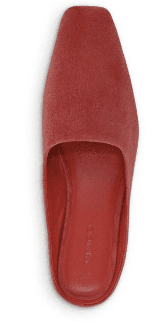 Vince Women's Red Valentina Square Toe Mules