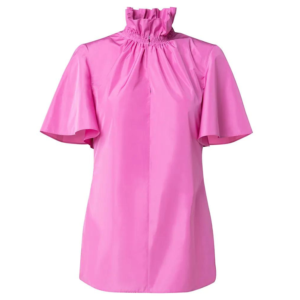 pink ruffle blouse