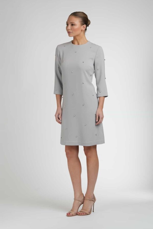 Shift Dress with Crystals Grey