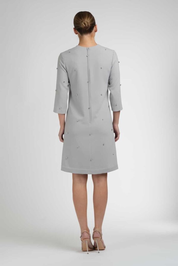 Shift Dress with Crystals Grey