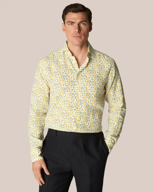 Lemon Print Linen Shirt
