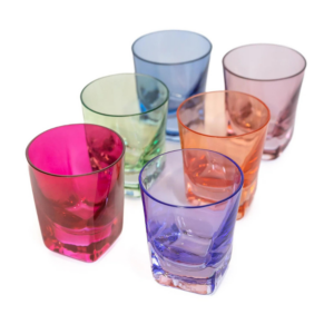 Mixed colored shot glass set