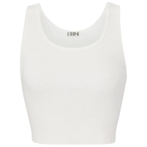 Cropped Scoop Neck Tank White