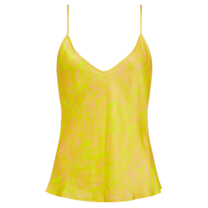 L'AGENCE Estee Twist Neck Dress in Lemon Tonic Python Snake