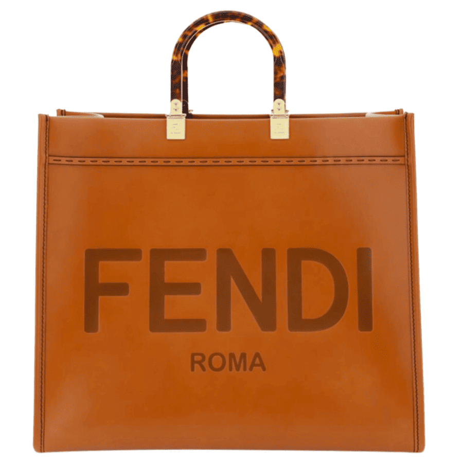 Fendi Roma Flat Pouch Large - Brown leather pouch