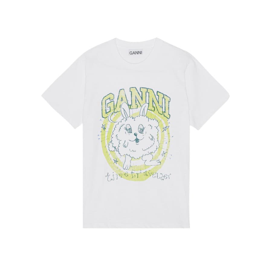 Ganni Basic Relaxed T-Shirt in Bright White
