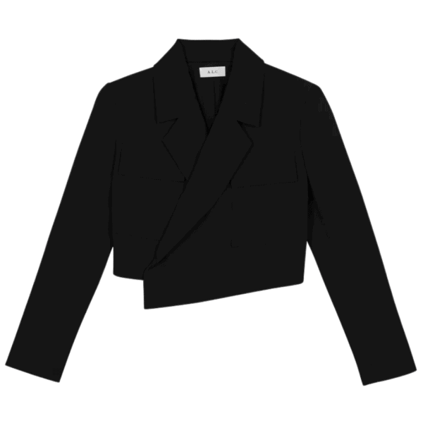 The Reeve Jacket is crafted from a structured blend of cotton viscose fabric in vibrant red. This cropped blazer silhouette is sharp and confident, featuring crossover, asymmetrical lapels, flap pockets, and a single-button closure. Shop Jackets