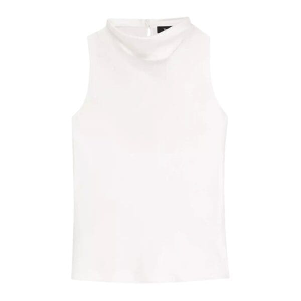 Crafted of jersey, this Theory sleeveless top features an elegantly draped cowlneck.