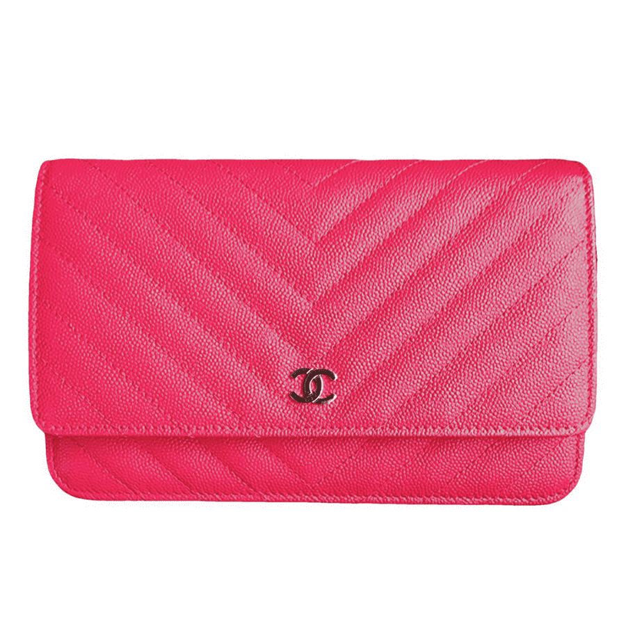 What Goes Around Comes Around Chanel Pink Chevron Woc - Clutches - Shoulder Bags