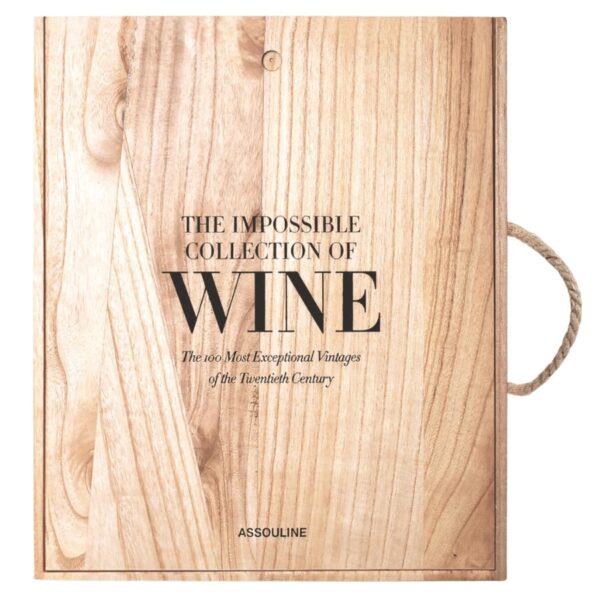 In this stunning addition to the Assouline Ultimate Collection, Enrico Bernardo, the world’s best sommelier, imagines the perfect cellar filled with the most exceptional wines of the twentieth century: The Impossible Collection of Wine. Weighing the virtues of rarity, terroir, taste, and historical mystique, Bernardo’s is a list any connoisseur could only dream of. To turn grapes into bottled poetry, the winemaker must be a kind of alchemist. Despite changes in technology and tastes over the past 100 years, the craft has remained largely unchanged; a great wine remains the product of countless factors, not least of which is the smile of providence. In these pages, Bernardo celebrates the most exquisite vintages around the globe, from the 1928 Krug Champagne to the 1951 Penfolds Grange Bin 95 to the 1973 Stag’s Leap Estate SLV, inviting the reader on a journey through history to savor an impossible collection. This hand-bound oversize luxury edition, featuring hand-tipped images and presented in a wooden crate, will be a must-have for the library of any true wine connoisseur. The non-uniform effect in the middle of the book can be attributed to the handcrafted nature of our Impossible Collection series. 204 pages. over 150 illustrations. English language. Released in November 2016. W 17.9 x L 20 x D 3.2 in. Hand-bound limited edition in a wooden crate. ISBN: 9781614284710. 19.0 lbs.