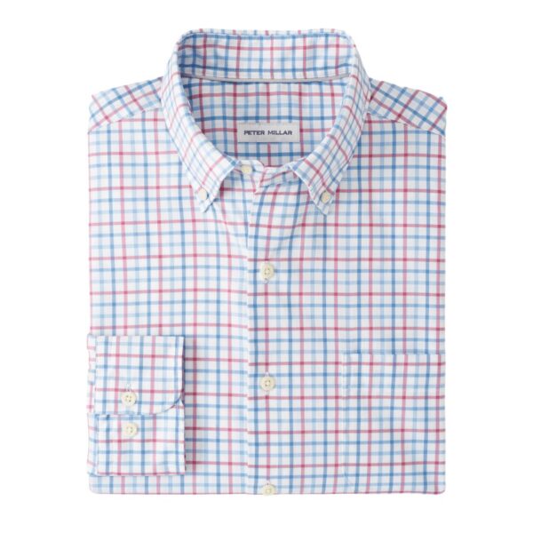 Men's 42% cotton / 36% nylon / 17% lyocell / 5% spandex sport shirt. Classic Fit. Button-down collar, French placket, double-button barrel cuffs. Machine wash cold with like colors. Lay flat to dry or dry clean. Imported.