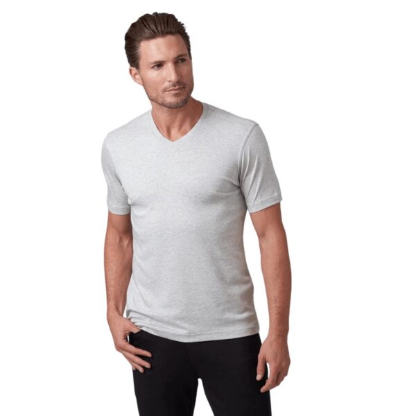Subtle short sleeve v-neck t-shirt. Designed in signature 100% Aqua Cotton fabric. Luxurious & weightless feel.