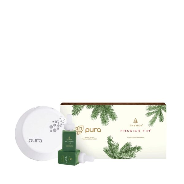 Thymes has partnered with Pura to bring their iconic fragrances to life with Pura’s Smart Home Diffuser technology. This kit includes one diffuser and two pet and eco-friendly Pura Diffusers of Thymes beloved Frasier Fir. 