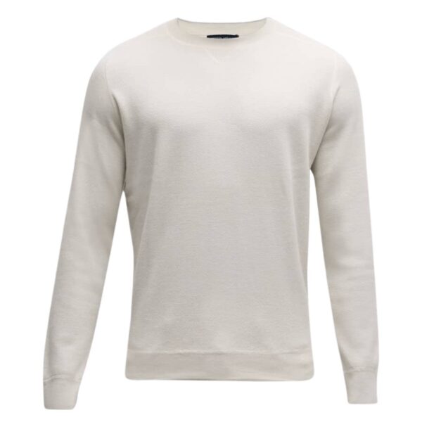 Men's 70% cashmere / 30% silk sweater. Tailored Fit. Hand wash cold; lay flat to dry or dry clean. Imported.